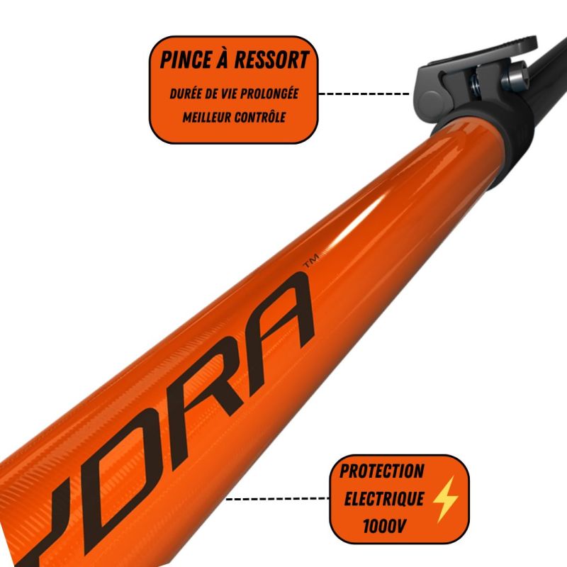 Perche télescopique en fibre de carbone renforcée Hydra CFP 55/7.3