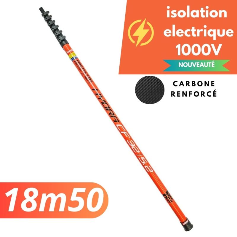 Item Perche télescopique en fibre de carbone renforcée Hydra CFP 65/7.3