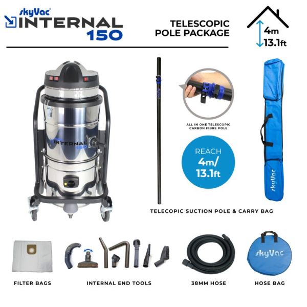 image Aspirateur industriel Internal 150 haute performance pour nettoyage intérieur jusqu’à 12 mètres