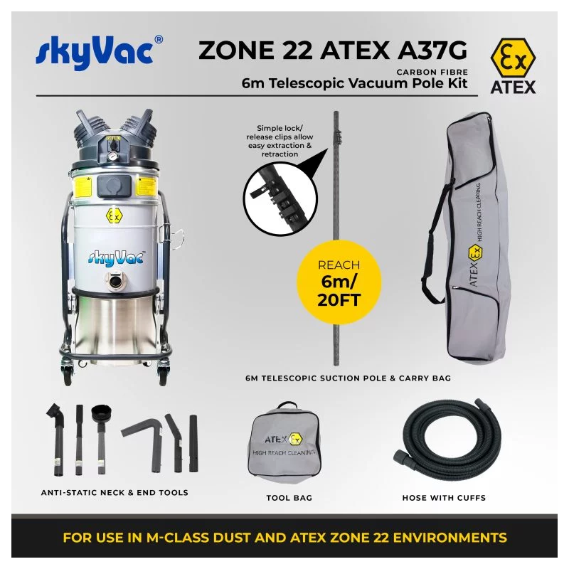 skyVac Atex A37G  kit 6m Section d'aspiration avec sécurité